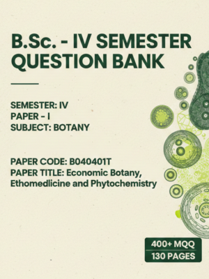 B.Sc. 4th Semester Botany Question Bank, Paper Code: B040401T Hindi & English (Bilingual) | 400+ MCQs  | MCQ PDF Notes
